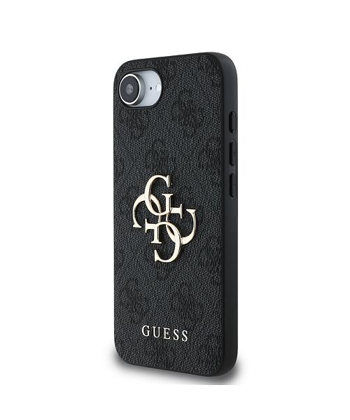 Guess PU 4G Metal Logo Zadní Kryt pro iPhone 16e Grey