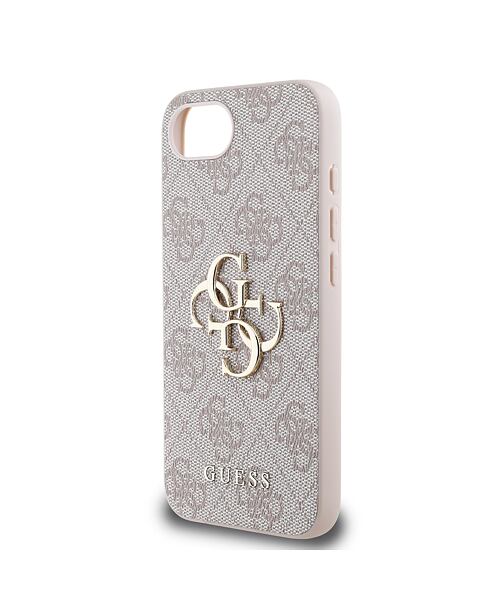 Guess PU 4G Metal Logo Zadní Kryt pro iPhone 16e Pink