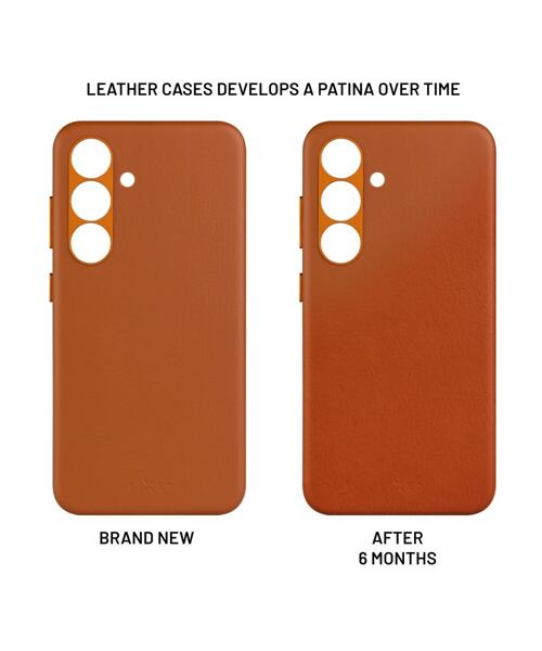 Kožený zadní kryt FIXED MagLeather s podporou MagSafe pro Samsung Galaxy S25, hnědý