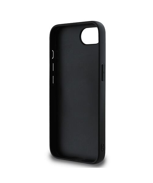 Guess PU Grained 4G Metal Logo Zadní Kryt pro iPhone 16e Black