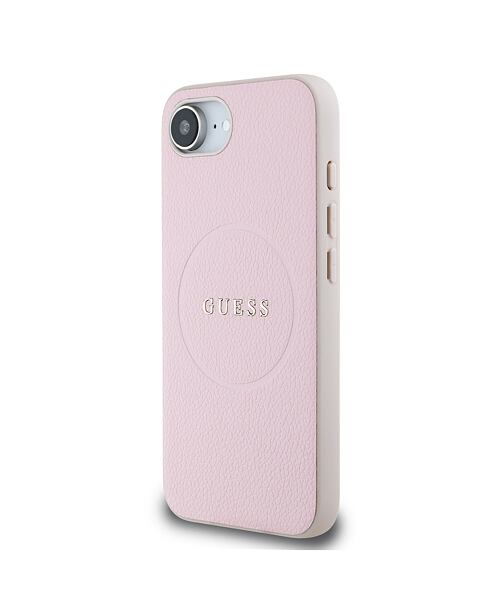 Guess PU Grained Classic Logo MagSafe Zadní Kryt pro iPhone 16e Pink
