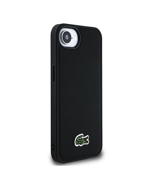 Lacoste Iconic Petit Pique Woven Logo MagSafe Zadní Kryt pro iPhone 16e Black