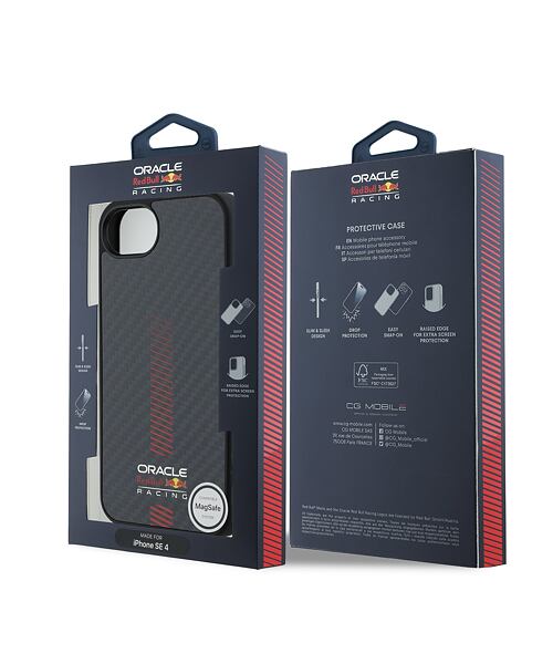 Red Bull Carbon Powerbar MagSafe Zadní Kryt pro iPhone 16e Black