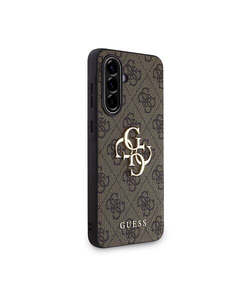 Guess PU 4G Metal Logo Zadní Kryt pro Samsung Galaxy A56 Brown