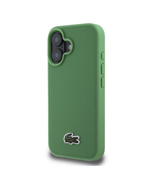 Lacoste Iconic Petit Pique Woven Logo MagSafe Zadní Kryt pro iPhone 16 Plus Green
