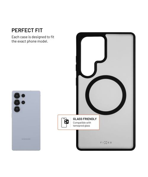 Zadní kryt FIXED MagMisty s podporou Magsafe pro Samsung Galaxy S25 Ultra, černý