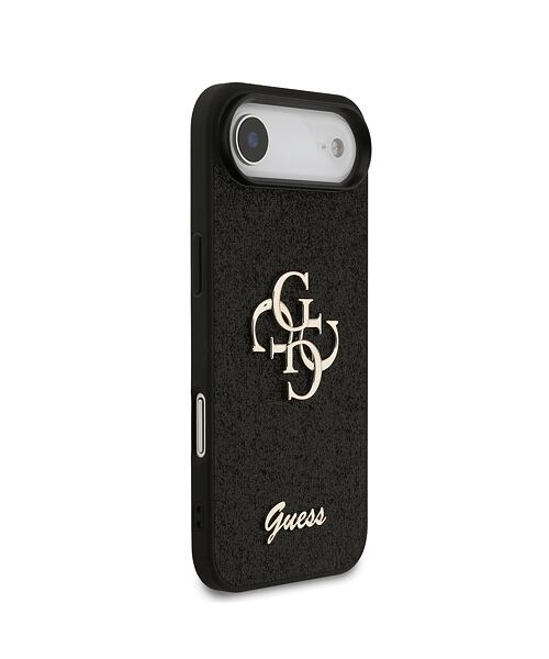 Guess PU Fixed Glitter 4G Metal Logo Zadní Kryt pro iPhone Air Black