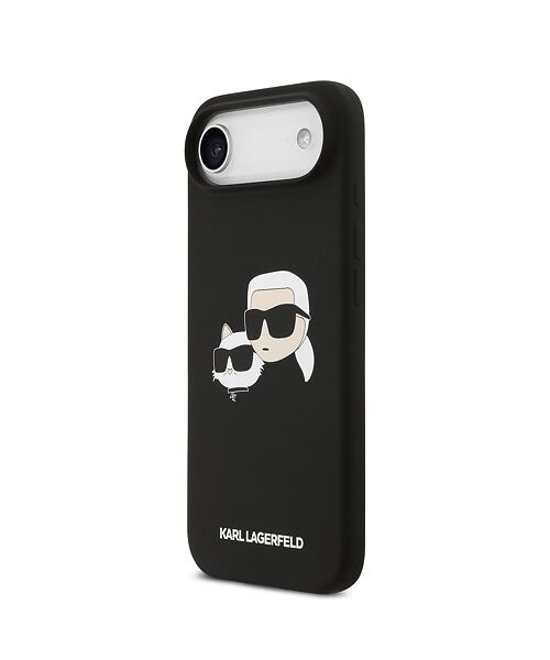 Karl Lagerfeld Liquid Silicone Double Heads MagSafe Zadní Kryt pro iPhone Air Black