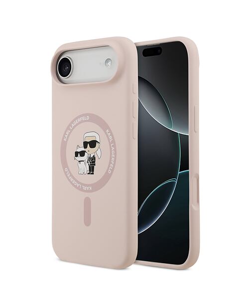 Karl Lagerfeld Liquid Silicone Karl and Choupette MagSafe Zadní Kryt pro iPhone Air Pink