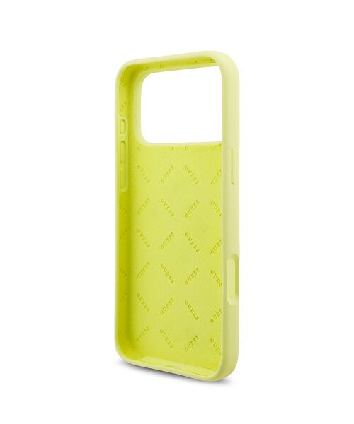 Guess Liquid Silicone 4G Metal Logo Zadní Kryt pro iPhone 17 Pro Max Yellow