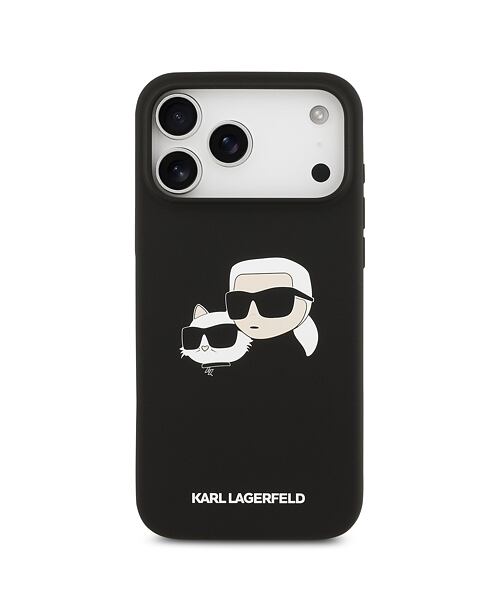 Karl Lagerfeld Liquid Silicone Double Heads MagSafe Zadní Kryt pro iPhone 17 Pro Max Black