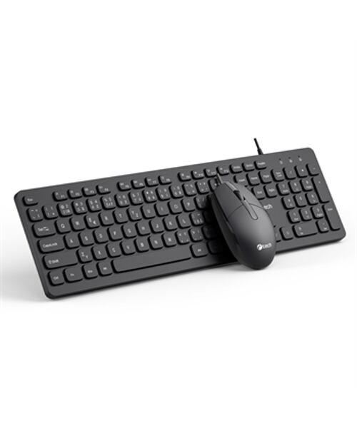 Klávesnice C-TECH KBM-105, drátový combo set s myší, USB, CZ/SK