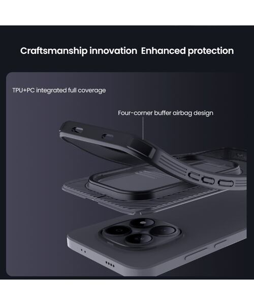 Nillkin CamShield PRO Zadní Kryt pro Xiaomi Redmi Note 15 Pro+ 5G Transparent Black