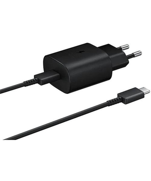 EP-TA800EBE + EP-DA705BBE Samsung 25W Cestovní nabíječka + USB-C/USB-C Datový Kabel Black (OOB Bulk)