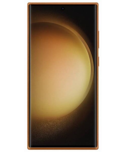 Samsung Kožený zadní kryt pro Samsung Galaxy S23 Ultra Camel