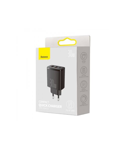 Baseus CCXJ-E01 Compact Quick Nabíječka USB-C 30W Black