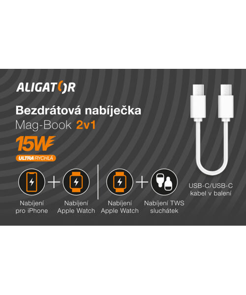 Bezdrátová stanice Aligator Magsafe 2v1, bílá