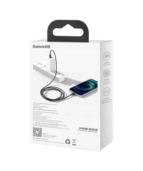 Baseus CATLYS-A01 Superior Fast Charging Datový Kabel USB-C to Lightning  20W 1m Black