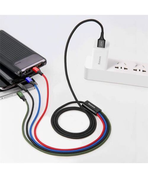 Baseus CA1T4-A01 Fast 4in1 Kabel 2x Lightning, USB-C, MicroUSB 3.5A 1.2m Black