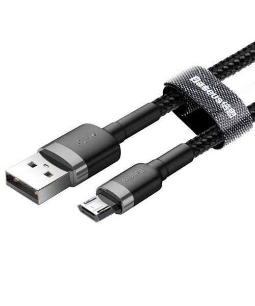 Baseus Micro USB Cafule Cable 2.4A 1m Gray + Black (CAMKLF-BG1)