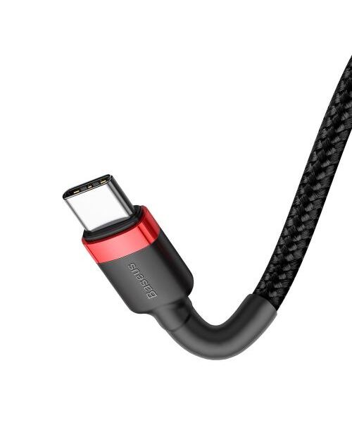 Baseus datový kabel Cafule USB-C PD2.0 1m 60W (20V 3A) černo-červený