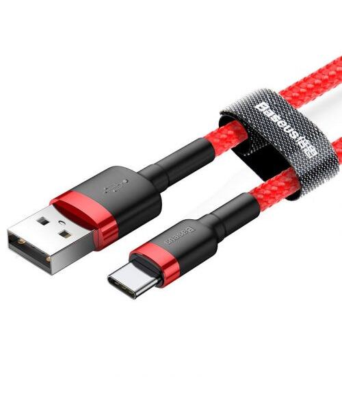 Baseus datový kabel Cafule USB-C 2m 2A červený