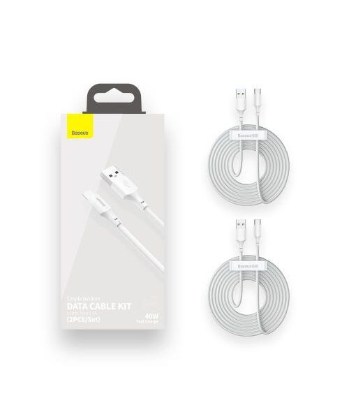 Baseus Type-C Simple Wisdom cable (2pcs/set) 5A 1.5m White (TZCATZJ-02)