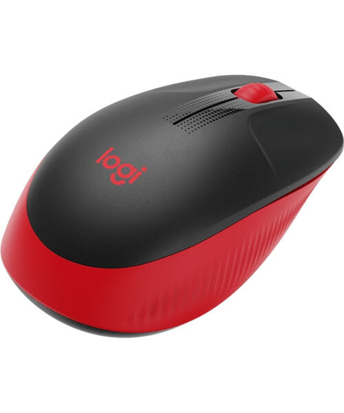 Logitech M190/Kancelářská/Optická/1 000 DPI/Bezdrátová USB/Černá-červená