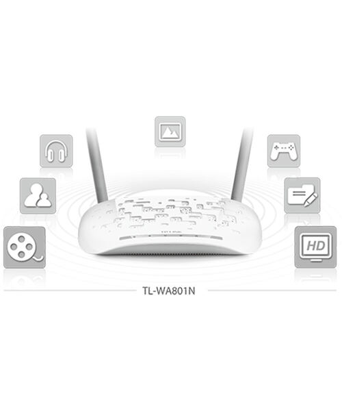 TP-Link TL-WA801N 300Mbps N AP/Klient/Bridge/Repeater, pasivní PoE, 2x pevná  anténa