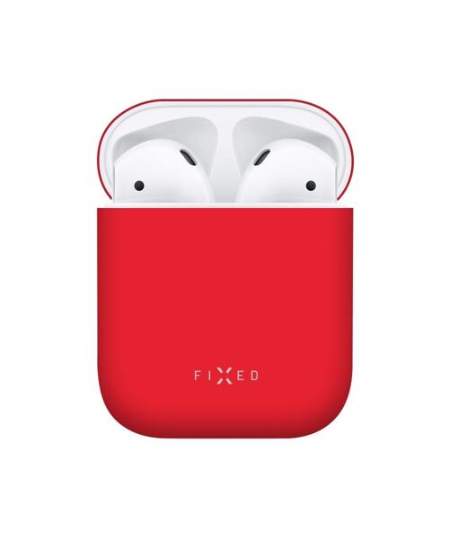 Ultratenké silikonové pouzdro FIXED Silky pro Apple Airpods, červené