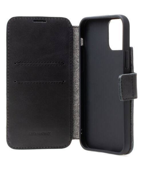 Kožené pouzdro typu kniha FIXED ProFit pro Apple iPhone 12 Pro Max, černé