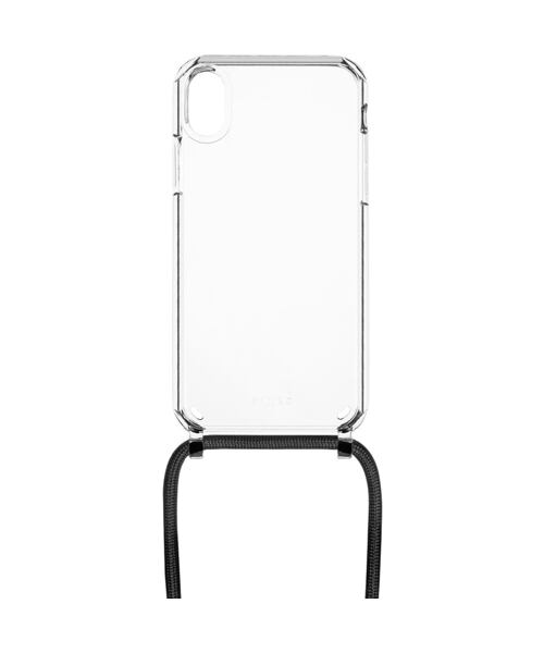 Pouzdro FIXED Pure Neck s černou šňůrkou na krk pro Apple iPhone XR