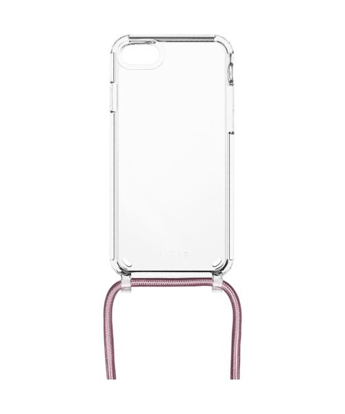 Pouzdro FIXED Pure Neck s růžovou šňůrkou na krk pro Apple iPhone 7/8/SE (2020/2022)