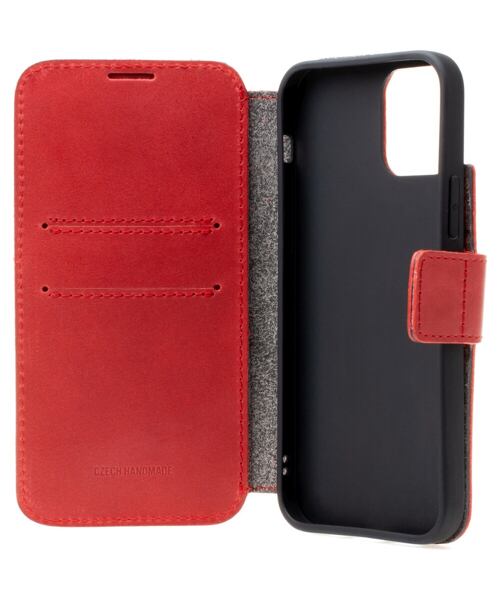 Kožené pouzdro typu kniha FIXED ProFit pro Apple iPhone 14 Pro, červené