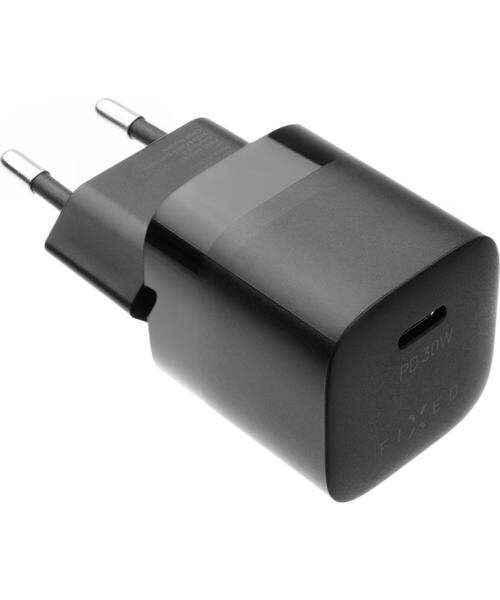 Síťová nabíječka FIXED Mini s USB-C výstupem a podporou PD, 30W, černá