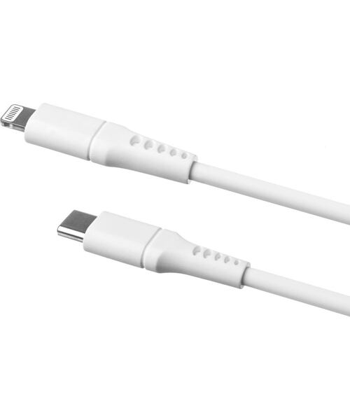 Nabíjecí a datový Liquid silicone kabel FIXED s konektory USB-C/Lightning a podporou PD, 1.2m, MFI,