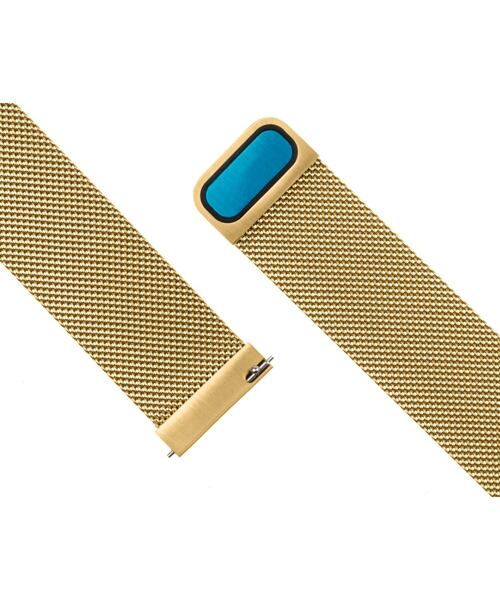 Síťovaný nerezový řemínek FIXED Mesh Strap s Quick Release 22mm pro smartwatch, zlatý