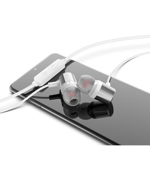 Sluchátka ALIGATOR AE005, Strong Bass, stříbrná