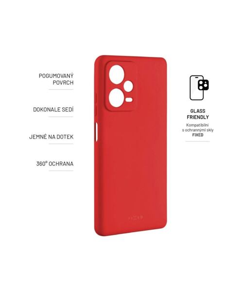Zadní pogumovaný kryt FIXED Story pro Xiaomi Redmi Note 12 Pro+ 5G, červený