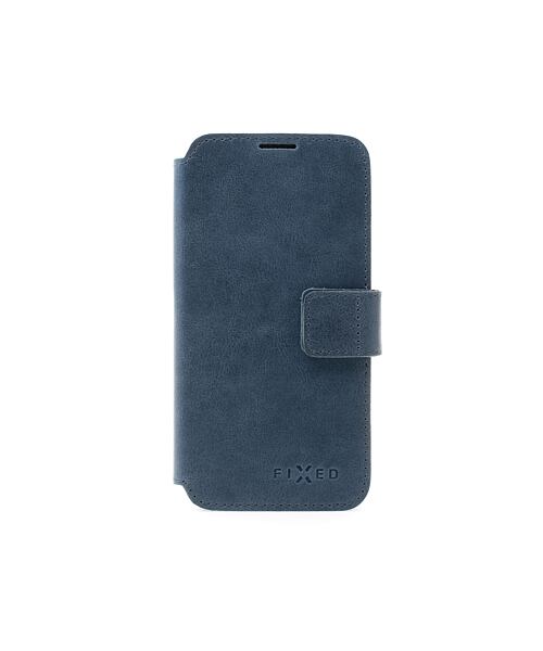 Kožené pouzdro typu kniha FIXED ProFit pro Apple iPhone 13, modré