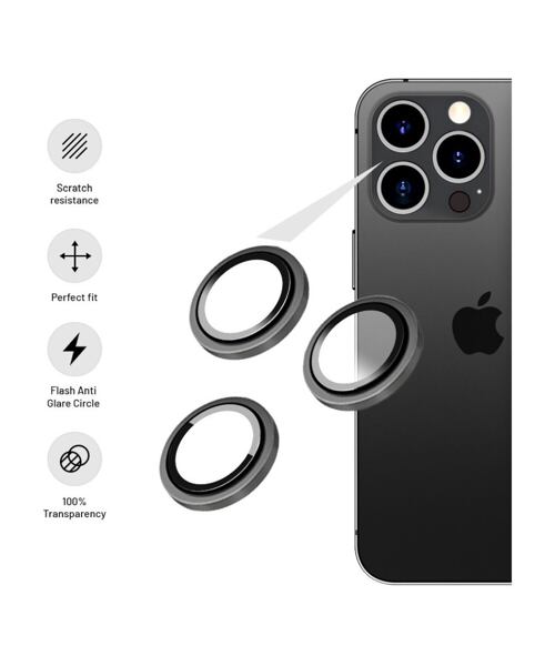 Ochranná skla čoček fotoaparátů FIXED Camera Glass pro Apple iPhone 14 Pro/14 Pro Max, stříbrná