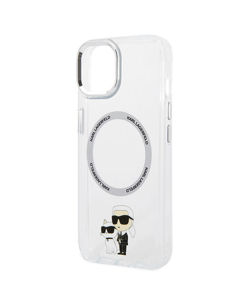 Karl Lagerfeld IML Karl and Choupette MagSafe Zadní Kryt pro iPhone 15 Transparent