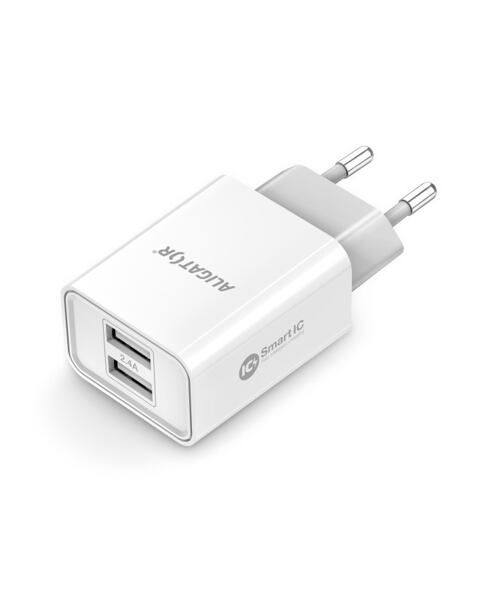 CD ALI s 2xUSB výstupem, 2,4A, smart IC, bílá