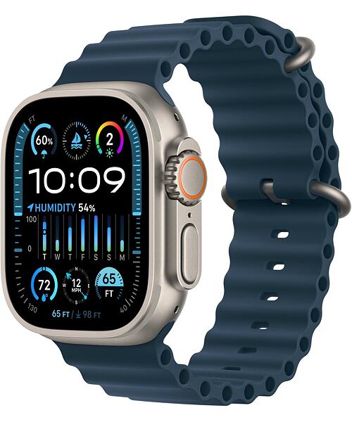 Apple Watch Ultra 2 GPS Cellular 49mm Titanium Case with Ocean Band Blue