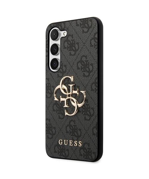 Guess PU 4G Metal Logo Zadní Kryt pro Samsung Galaxy A55 5G Grey