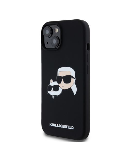 Karl Lagerfeld Liquid Silicone Double Heads Magsafe Zadní Kryt pro iPhone 15 Pro Max Black
