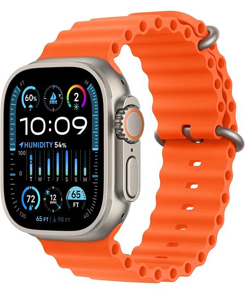 Apple Watch Ultra 2 GPS Cellular 49mm Titanium Case with Ocean Band Orange