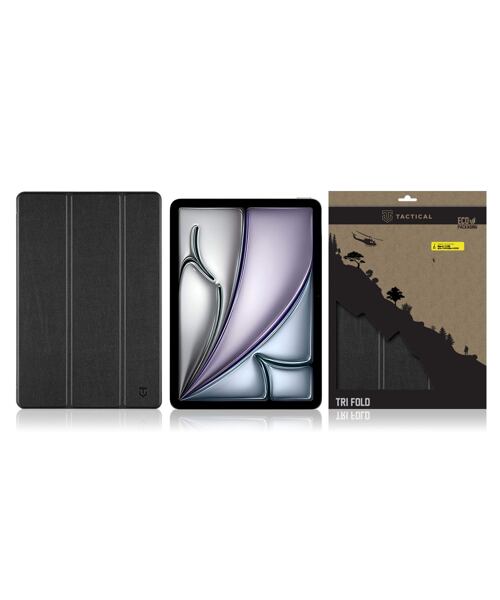 Tactical Book Tri Fold Pouzdro pro Apple iPad Air 11 2024/2025 / Air 5 2022/Air 4 2020 Black
