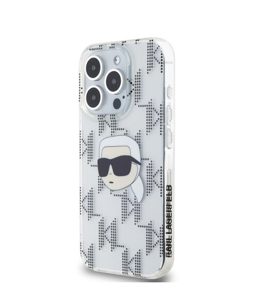 Karl Lagerfeld IML Electroplated Karl Head Zadní Kryt pro iPhone 15 Pro Max Transparent