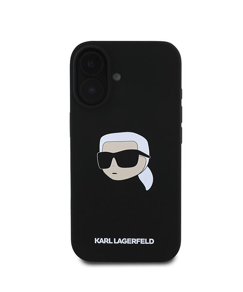 Karl Lagerfeld Liquid Silicone Karl Head MagSafe Zadní Kryt pro iPhone 16 Black